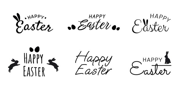 Vector colección de letras monocromáticas de pascua