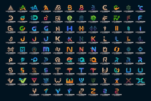 colección de letras A a Z diseño de logotipo Símbolo creativo para negocios