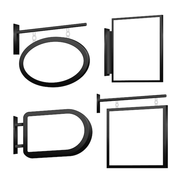 Colección de letreros en blanco para tiendas y empresas