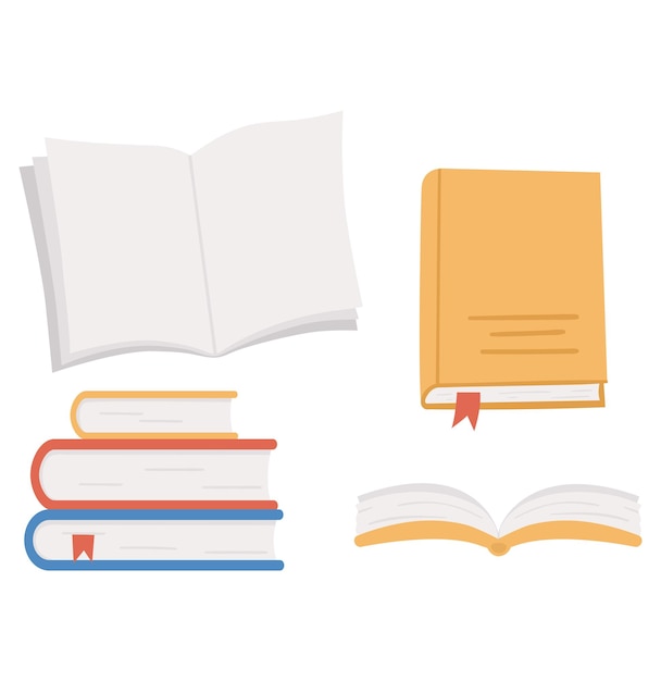 Colección de libros en diferentes estilos