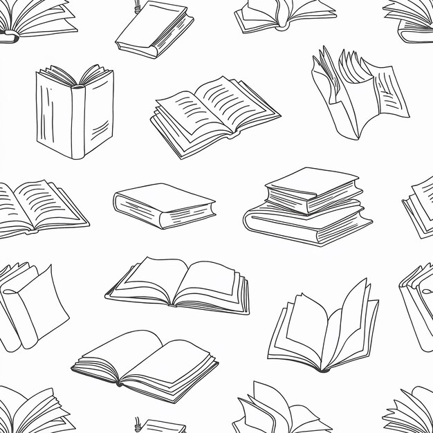 Vector una colección de libros con un patrón de diferentes formas