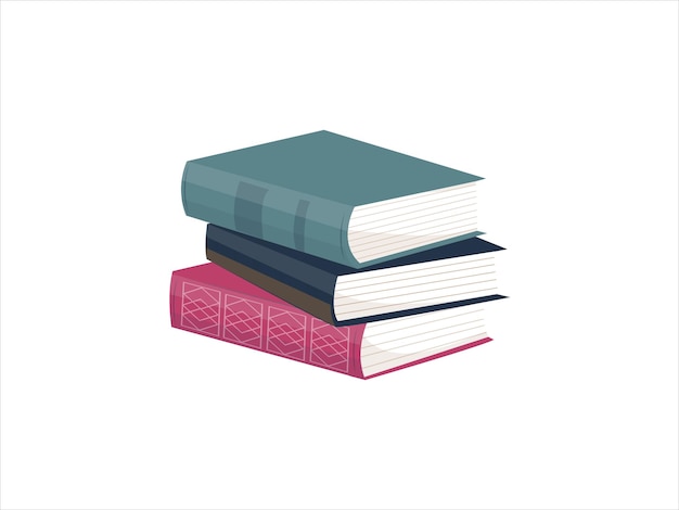Colección de libros de tapa dura Ilustración detallada de libros de cubierta dura para bibliotecas