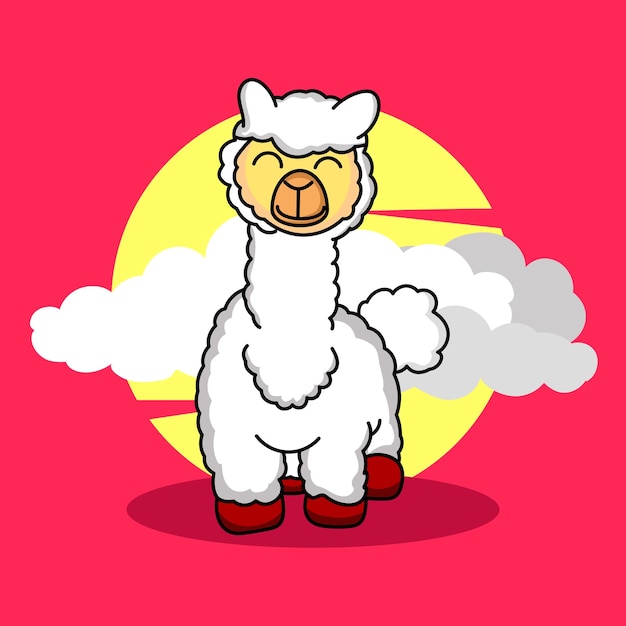 Una colección de lindo vector premium de alpacas