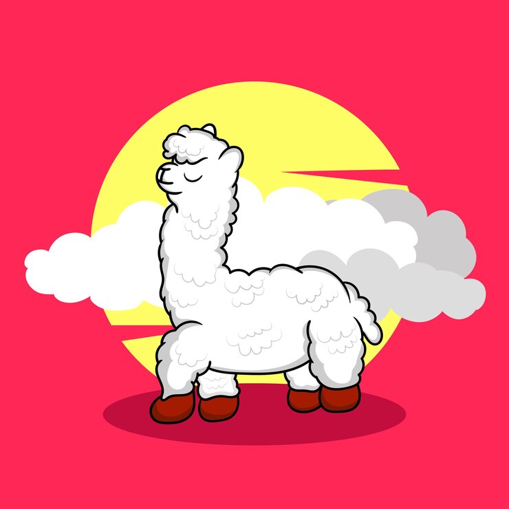 Vector una colección de lindo vector premium de alpacas