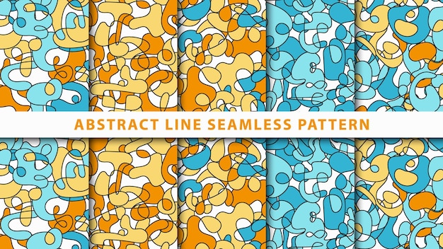 Colección línea abstracta de patrones sin fisuras