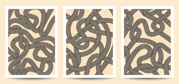 colección de líneas abstractas decoraciones estéticas