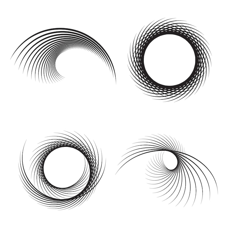 Vector colección de líneas abstractas torciendo formas irregulares