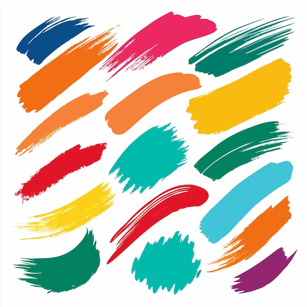 una colección de líneas de colores arco iris con diferentes colores