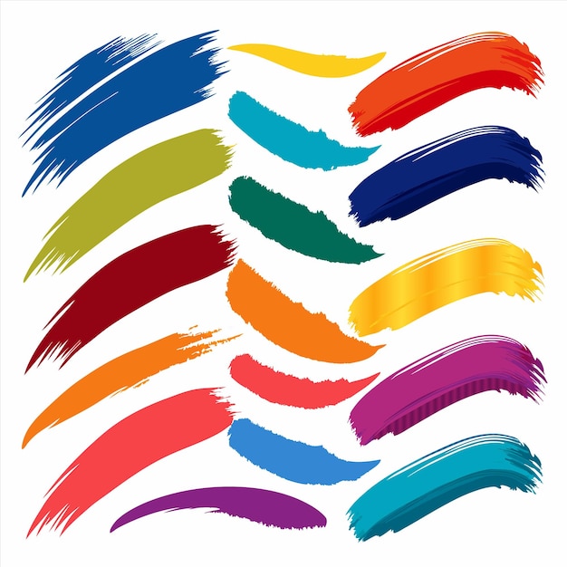 una colección de líneas de colores arco iris con diferentes colores