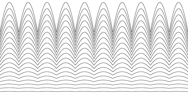 Una colección de líneas onduladas en zigzag horizontales sin costuras
