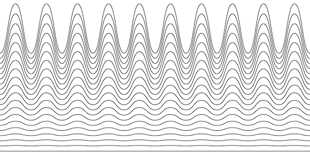 Vector una colección de líneas onduladas en zigzag horizontales sin costuras