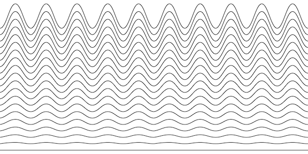 Una colección de líneas onduladas en zigzag horizontales sin costuras