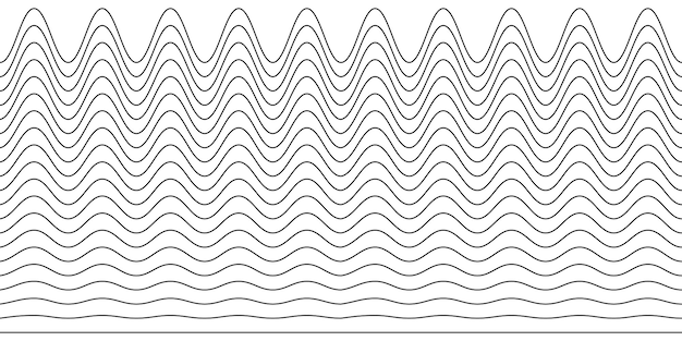 Vector una colección de líneas onduladas en zigzag horizontales sin costuras