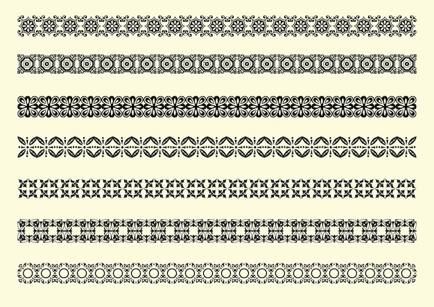 Colección de líneas de reglas ornamentales en diferentes estilos de diseño
