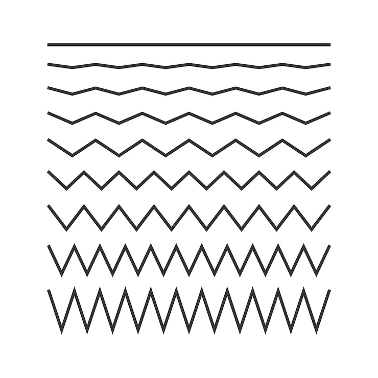 Vector colección de líneas en zigzag conjunto ilustración vectorial aislado