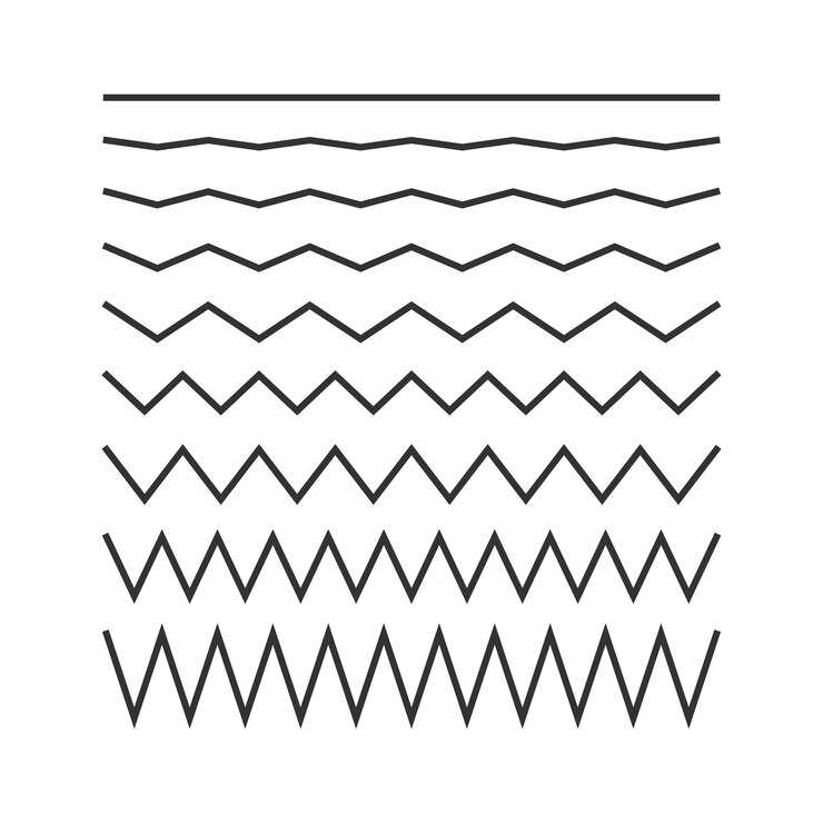 Vector colección de líneas en zigzag conjunto ilustración vectorial aislado