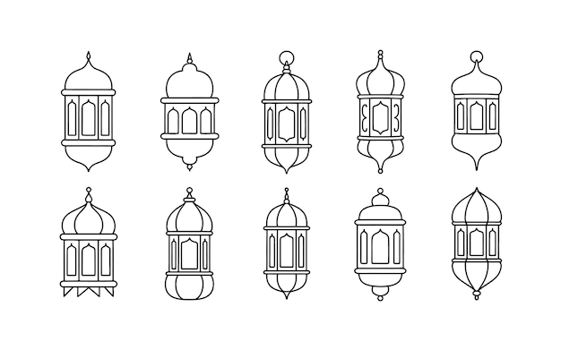 Colección de linternas artísticas para las celebraciones del Ramadán y el Eid