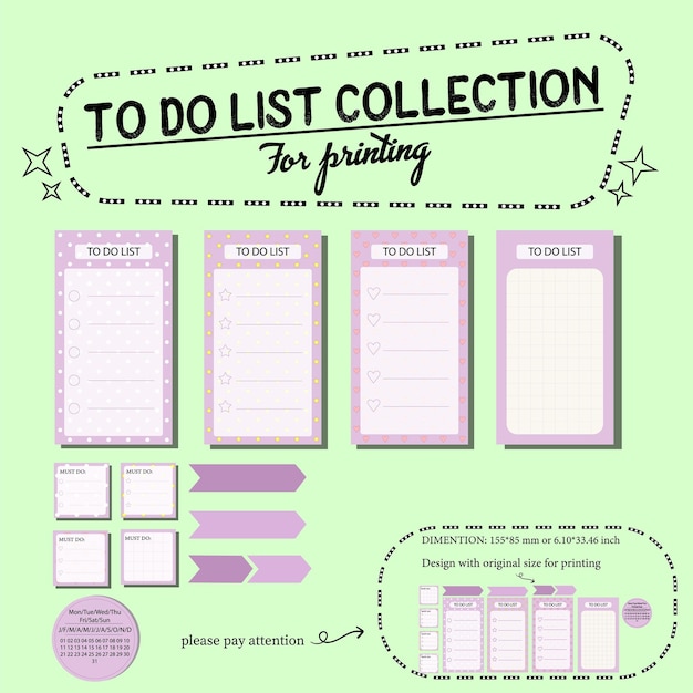 colección de listas de tareas para imprimir