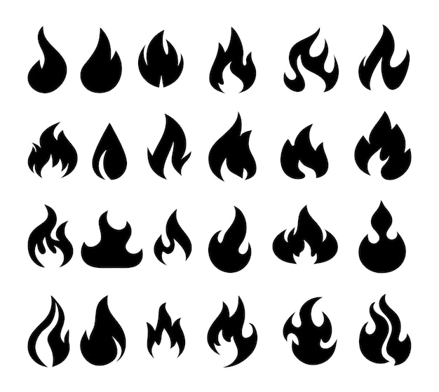 Colección de llamas de fuego negro