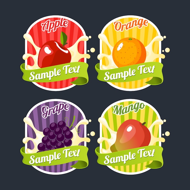 Colección de logo con diseño fruta