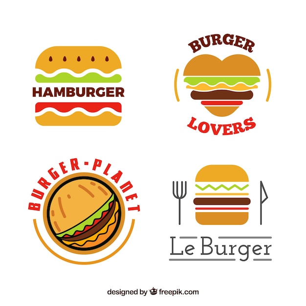 Colección de logo de hamburguesa