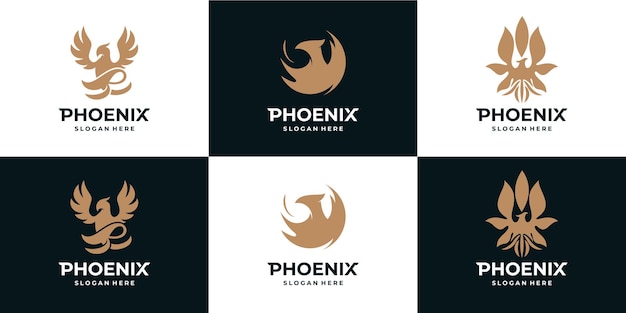 Colección del logo de phoenix gold