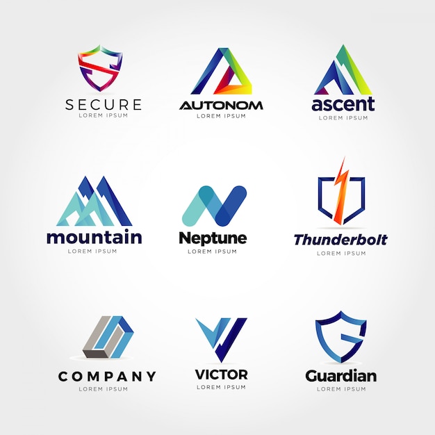 Colección de logos abstractos de empresas.