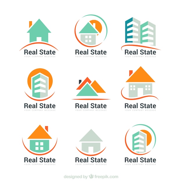 Colección de logos abstractos de inmobiliaria