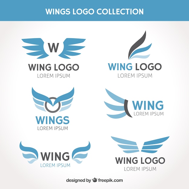 Colección de logos con alas