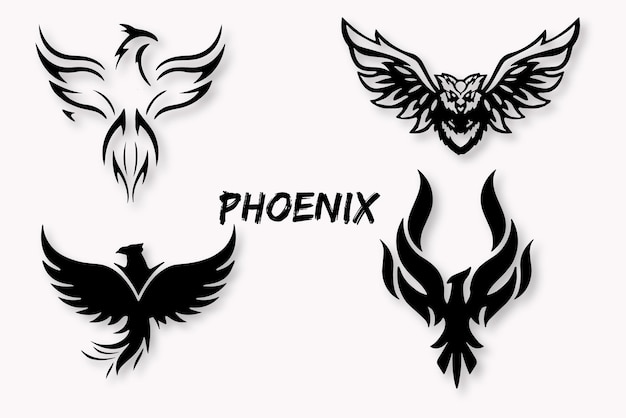 Colección de logos de ave fénix y águila