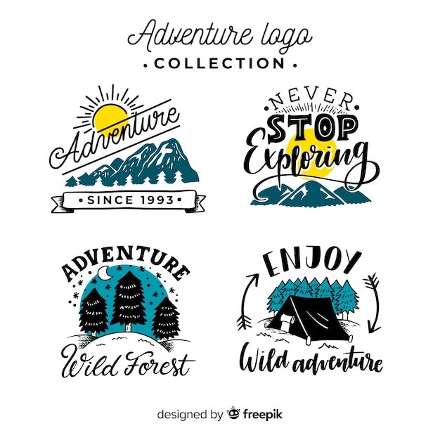 Colección de logos de aventura