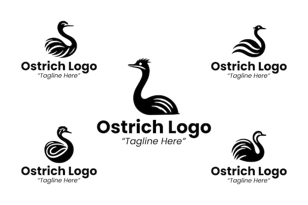 Colección de logos de avestruz