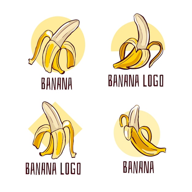 Vector colección de logos de banano pilled