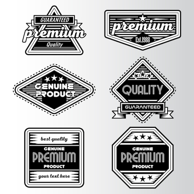 Vector colección de logos blanco y negro premium