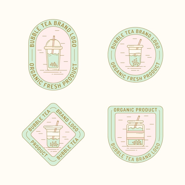Colección de logos de bubble tea