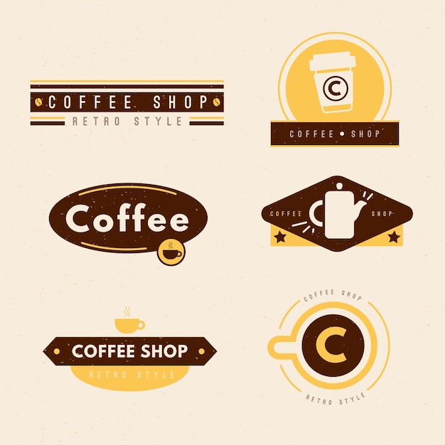 Colección de logos de cafeterías retro