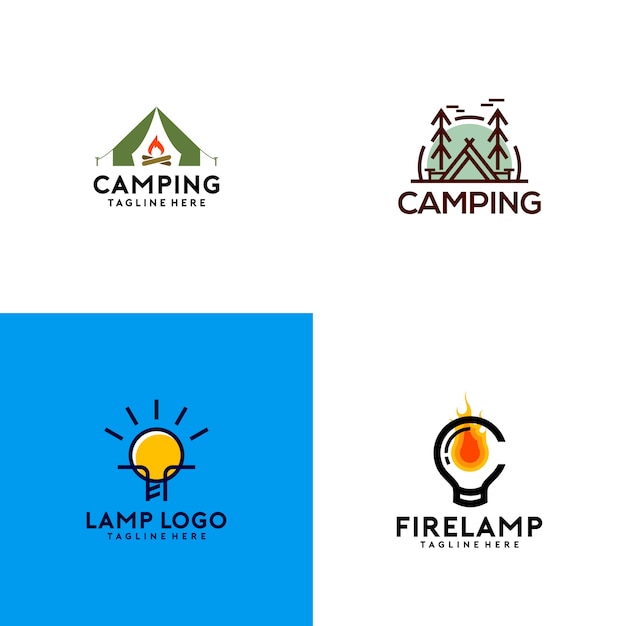 Colección de logos de campamentos