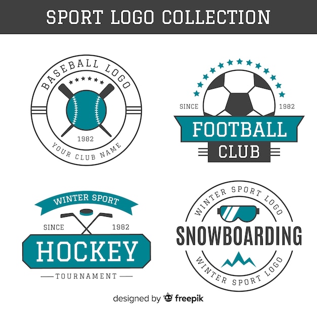 Vector colección logos deportivos