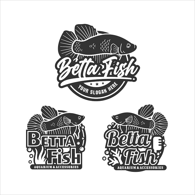 Colección de logos de diseño de peces Betta