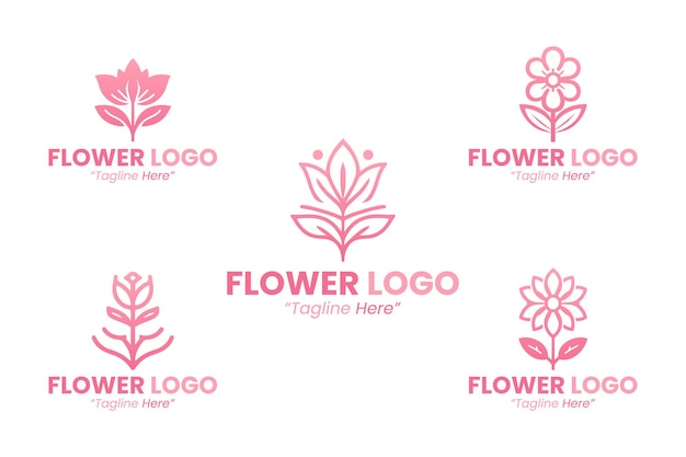 Colección de logos de flores