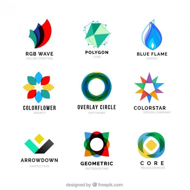 Vector colección de logos de formas abtractas de colores