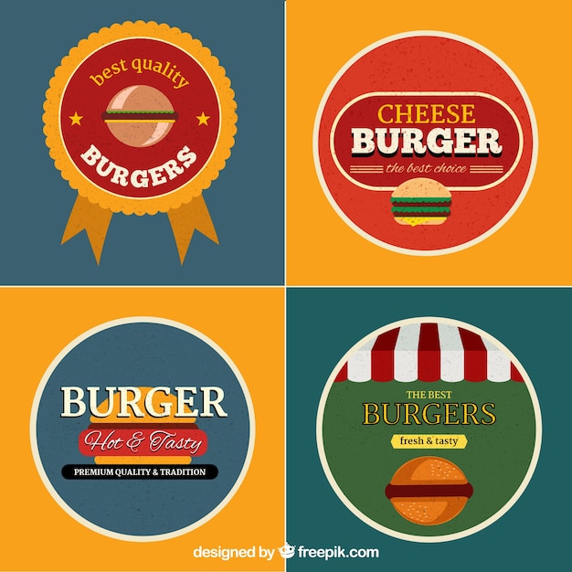 Vector colección de logos de hamburguesas