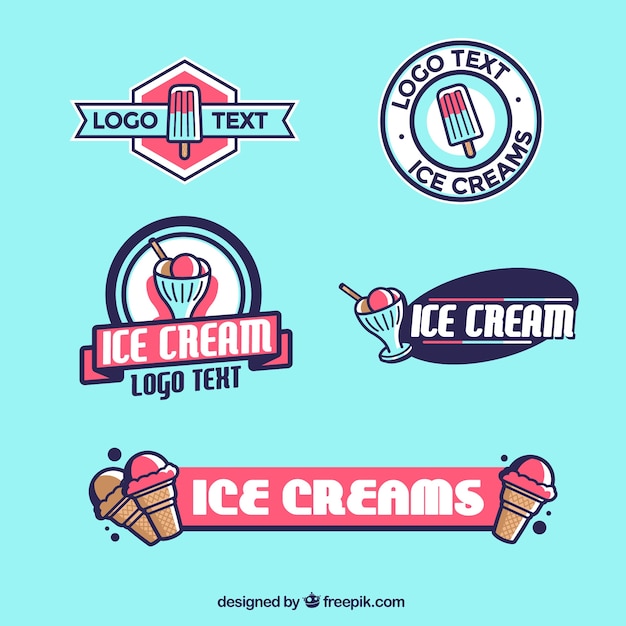 Vector colección de logos de helados