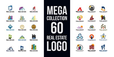 Vector colección de logos inmobiliarios