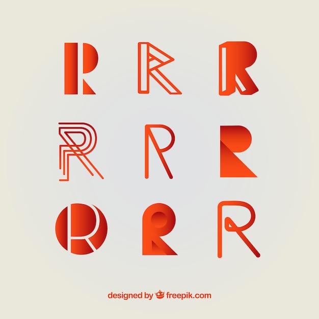 Vector colección de logos letra r