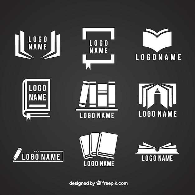 Colección de logos con libros