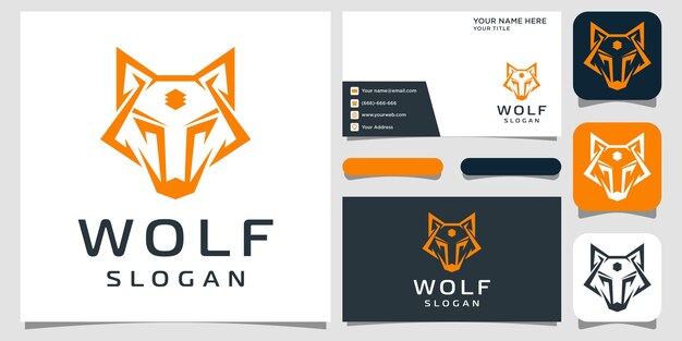 Colección de logos de lobo plano abstracto Vector Gratis