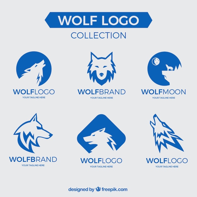 Colección logos de lobo