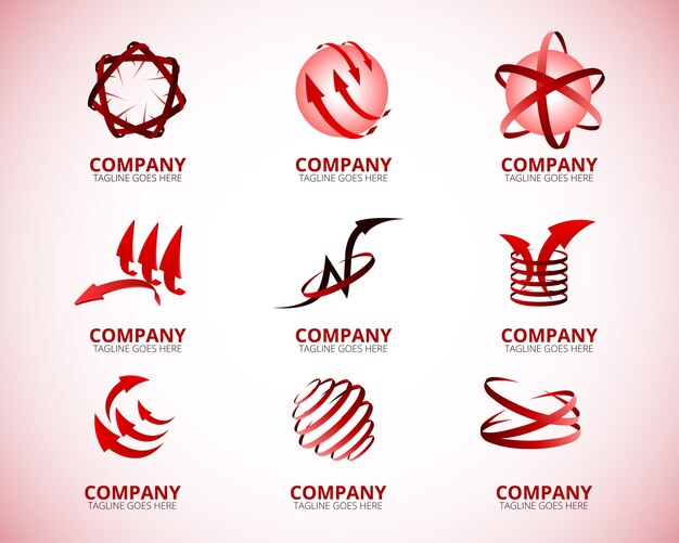 Vector colección de logos de marketing degradado