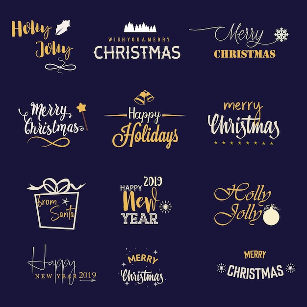 Vector colección de logos de navidad